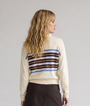 Pull Will écru style polo à rayures — marque Carnaby