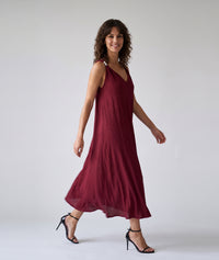 Robe midi Adel brillante - bordeau