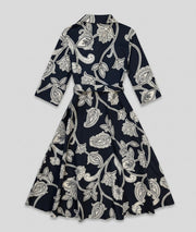 Robe Annaelle chemise longue à motif marine dos