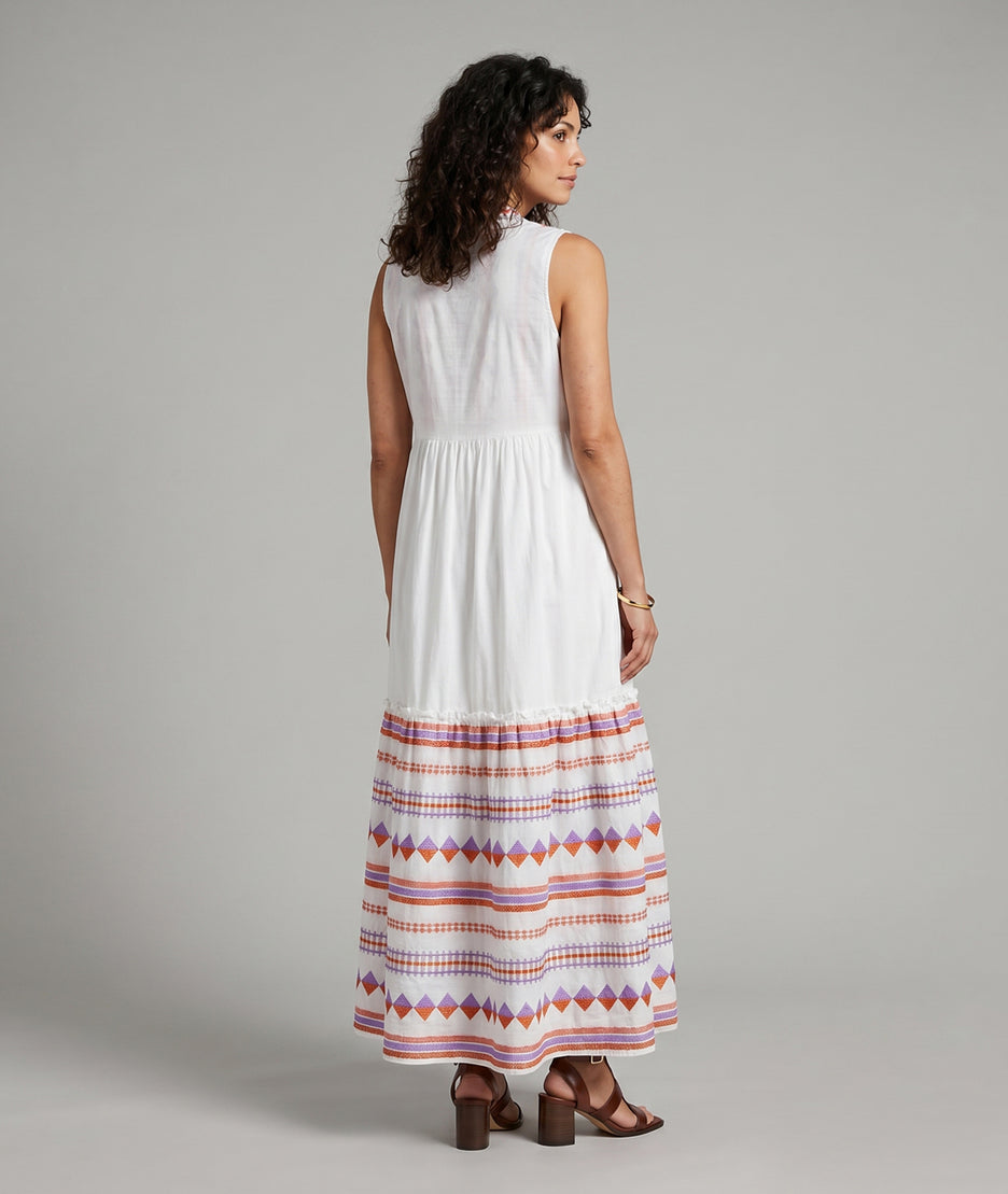 Robe longue Brodalle ecru dos