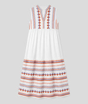 Robe longue Brodalle ecru face
