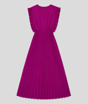 Robe Cindy longue plissée violet dos