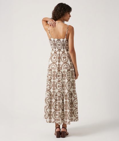 Robe Cleya blanc kaki face arrière - Carnaby