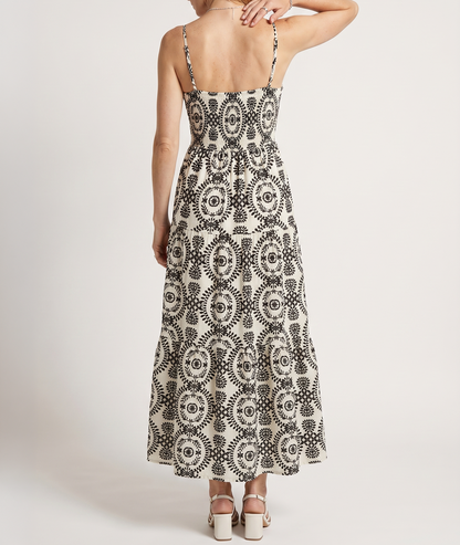 Robe Cleya blanc noir face arrière — Carnaby