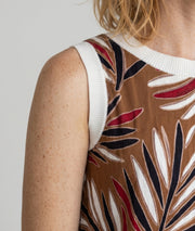 Robe longue Dorie choco à motifs avec ceinture — marque Carnaby
