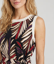 Robe longue Dorie choco à motifs avec ceinture — marque Carnaby