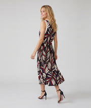Robe longue Dorie choco à motifs avec ceinture — marque Carnaby