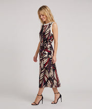 Robe longue Dorie choco à motifs avec ceinture — marque Carnaby