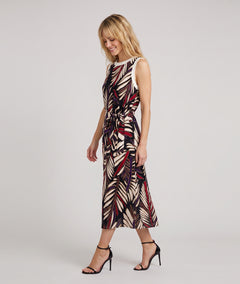 Robe longue Dorie choco à motifs avec ceinture — marque Carnaby