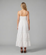 Robe longue Ella avec broderies ajourées blanc dos