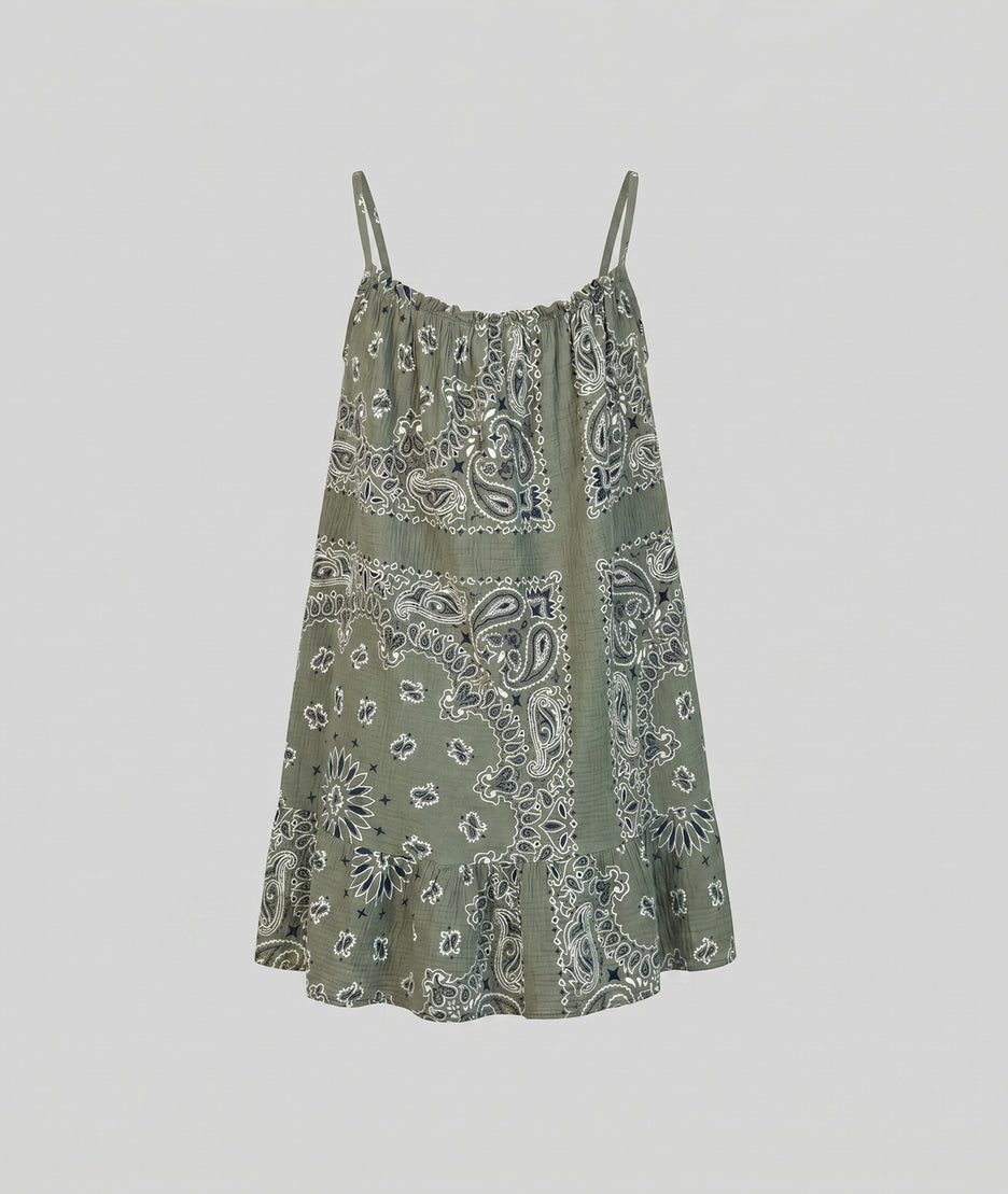 Robe Estelle kaki dos — marque Carnaby