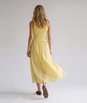 Robe longue Fina jaune dos - Carnaby