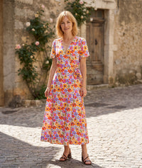 Robe Florane longue portefeuille imprimé fleuri - multi