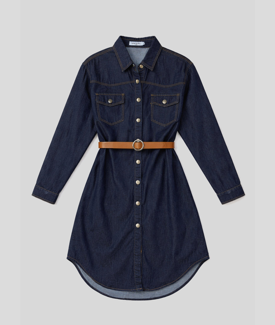 Robe Janna chemise à ceinture face