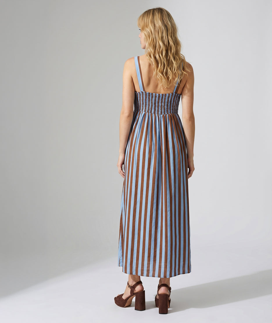 Robe longue Jordana à rayures face arrière