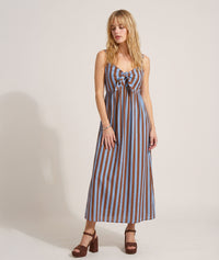 Robe longue Jordana à rayures - ciel