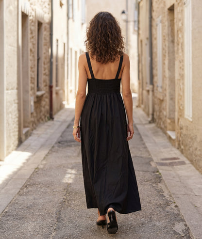Robe longue Jordana noir dos — marque Carnaby