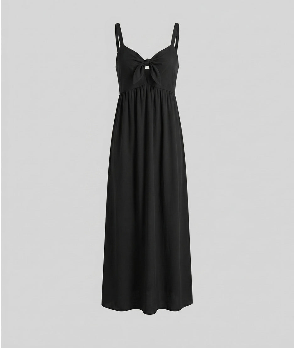 Robe longue Jordana noir fond blanc — marque Carnaby