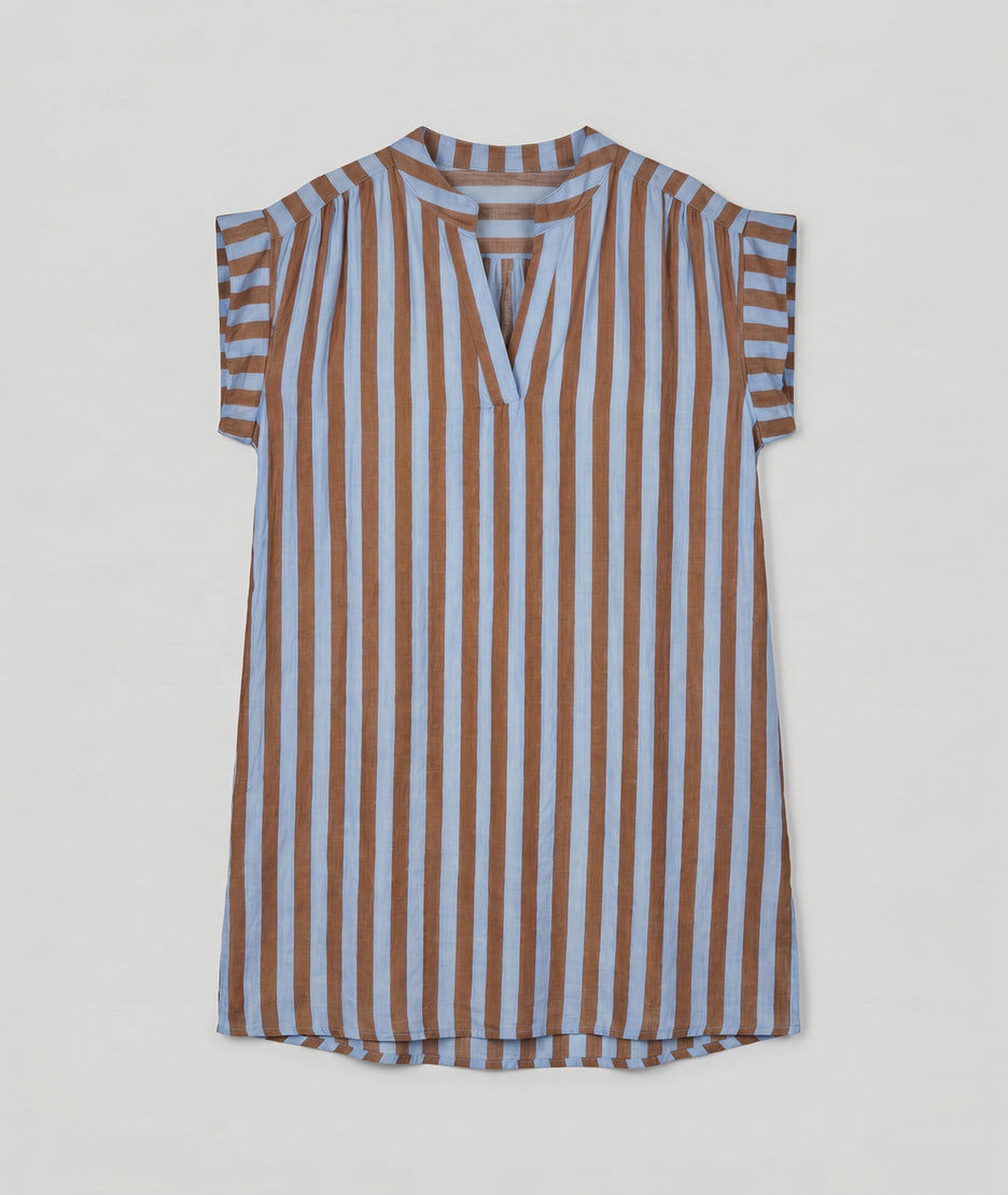 Robe Justina ciel/marron face — marque Carnaby