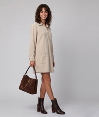 Robe courte en velours côtelé Karen - beige