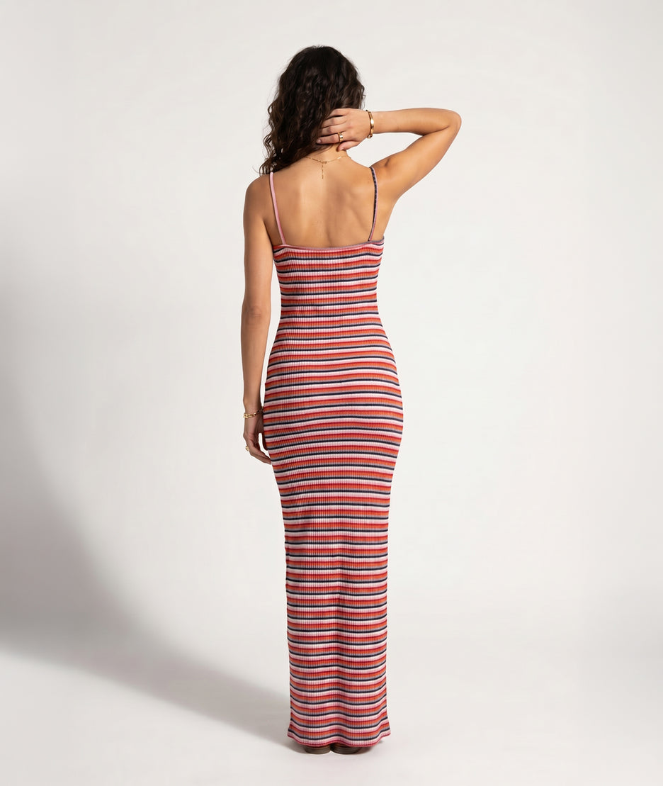 Robe moulante Kiara en maille colorée - rose