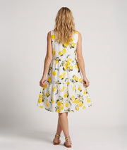 Robe Lemone midi blanche motif citrons dos — marque Carnaby