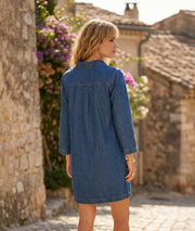 Robe chemise en jean Leni face arrière