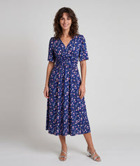 Robe longue Leoa motif fleuri - blanc