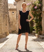 Robe courte Lilouanne fluide noir face avant