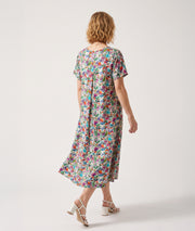 Robe Madrid imprimé floral vert face arrière Carnaby