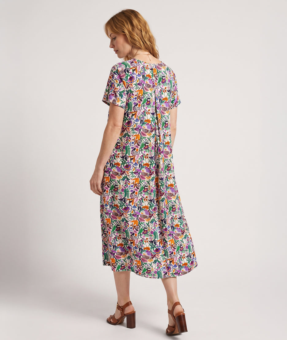 Robe Madrid imprimé floral violet face arrière Carnaby