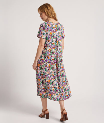 Robe Madrid imprimé floral violet face arrière Carnaby