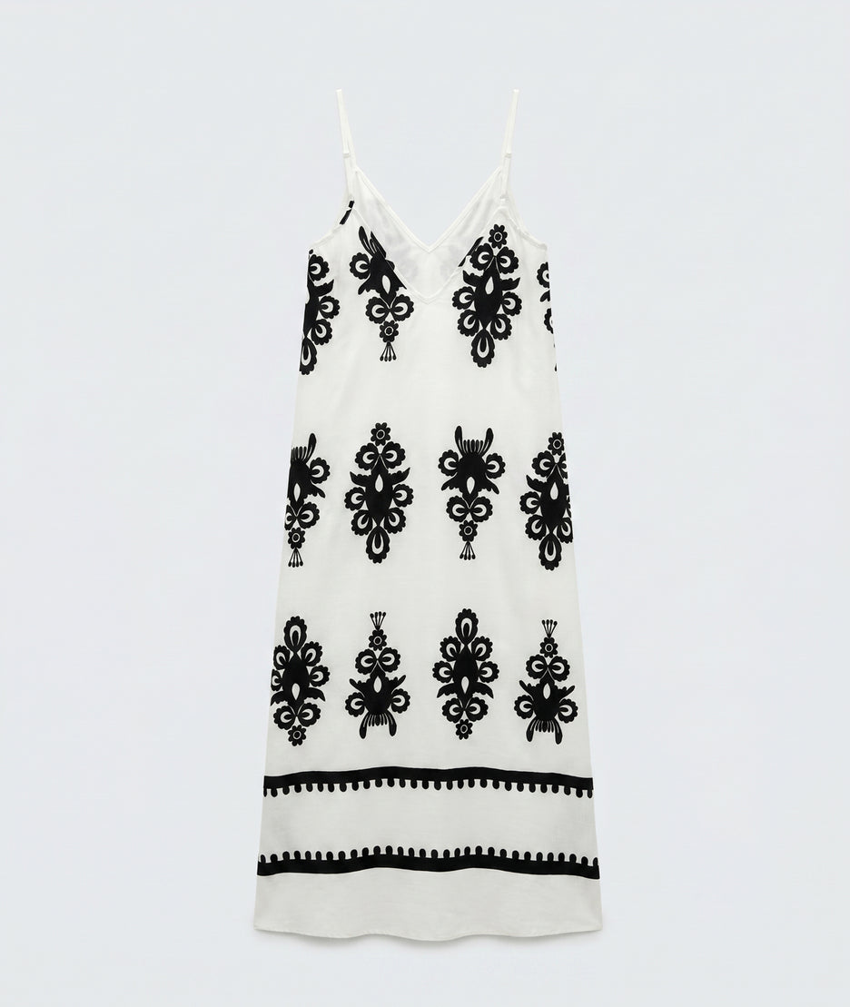 Robe Marla blanc/noir dos — marque Carnaby