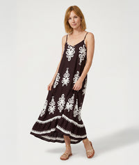 Robe longue Marla - noir/blanc