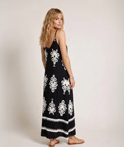 Robe longue Marla - noir/blanc face arrière