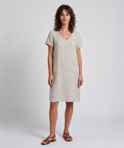Robe courte Natalya en lin - beige