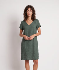 Robe courte Natalya en lin - beige