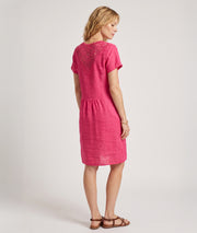Robe Natalya fushia en lin dos — marque Carnaby