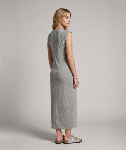 Longue robe t-shirt Paula - gris