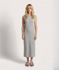 Longue robe t-shirt Paula - gris