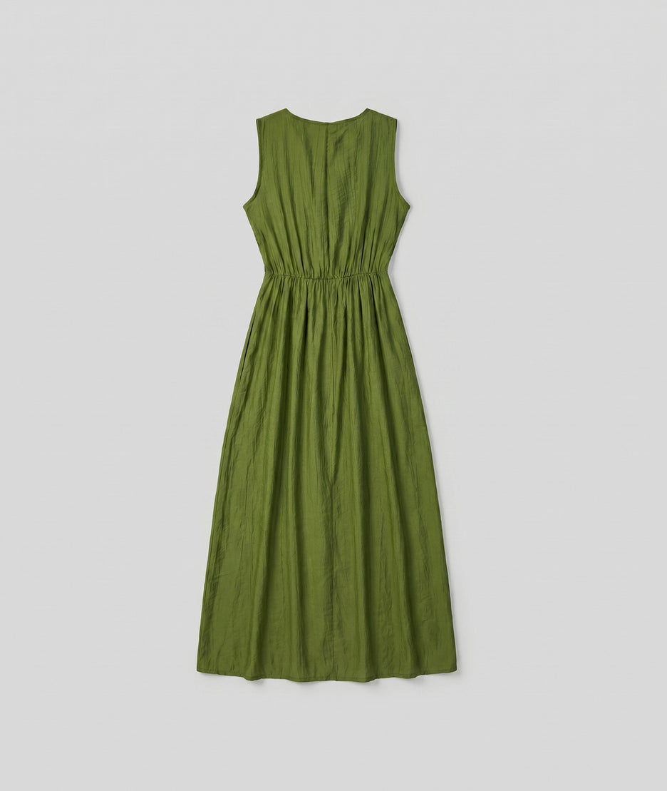 Robe longue habillée Tyna avec foulard - vert olive