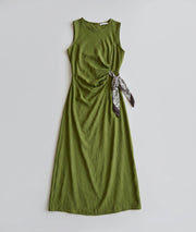 Robe longue habillée Tyna avec foulard - vert olive