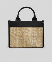 Sac Bella noir tressé avec inscription brodée - noir
