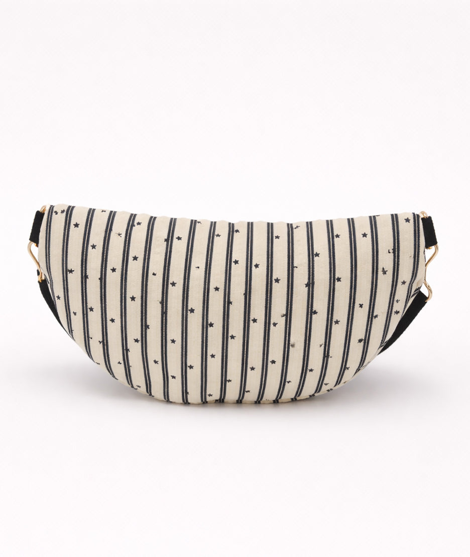 Sac banane à rayures Bisous blanc dos