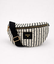 Sac banane à rayures Bisous blanc face