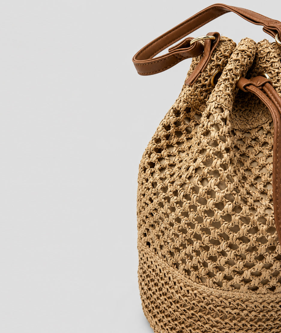 Sac Boursa camel style bourse tressé — marque Carnaby