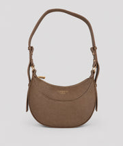 Sac demi-lune Britney taupe effet cuir face - Carnaby
