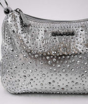 Sac à mains strass Calie argentée détail