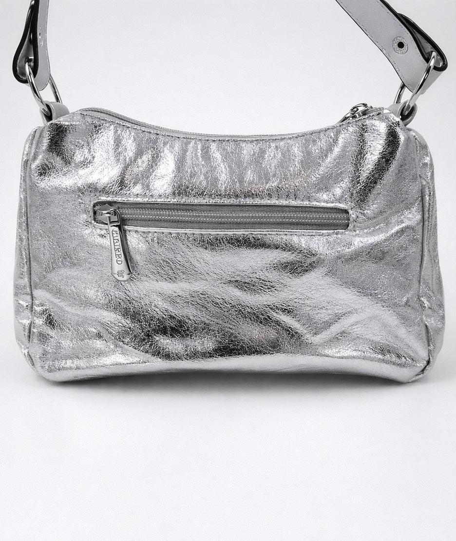 Sac à mains strass Calie argentée dos