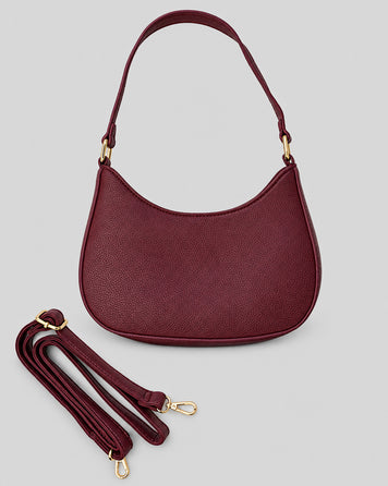 Sac porté épaule Fara bordeau avec bandoulière